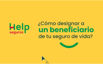 Fondo amarillo con texto negro y verde que invita a inscribir beneficiario